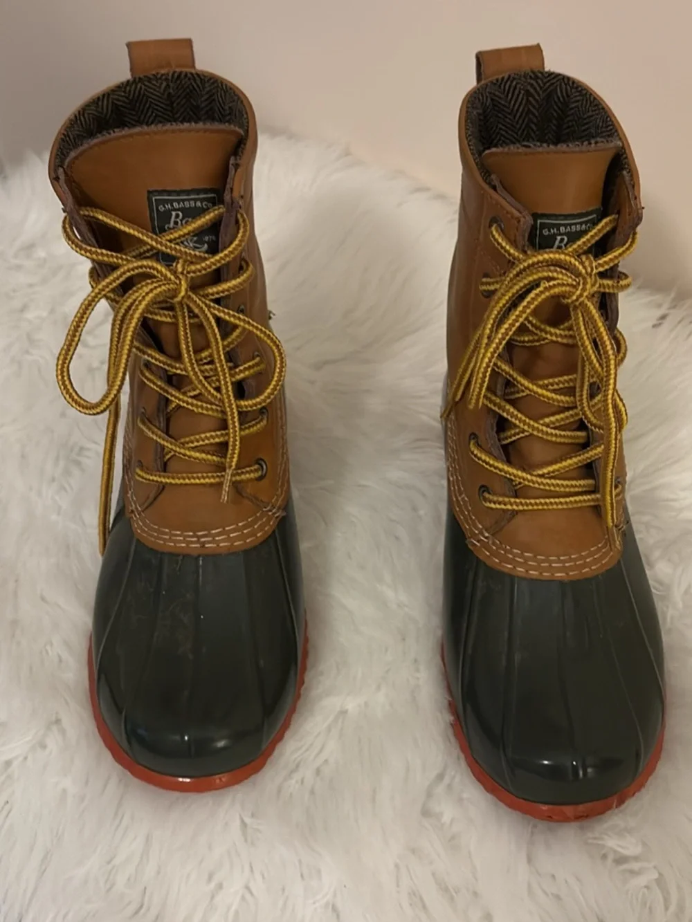 G.H. Bass & Co. Women's Harlequin Duck Boots - Brown/Olive